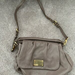 Marc by Marc Jacobs Taupe Leather Crossbody with Gold Hardware